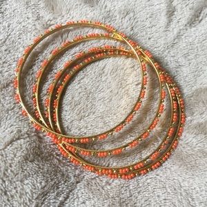 Gold and Orange Bangles